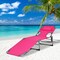 Goplus Outdoor Beach Lounge Chair Folding Chaise Lounge with Pillow Blue\Blue&Green\Black\Grey\Turquoise\Pink\Beige\Light Pink